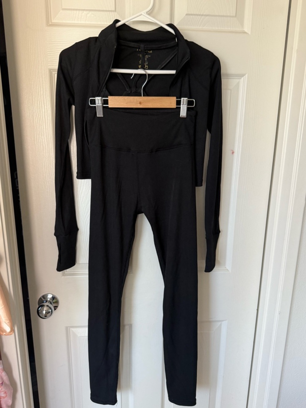 Yoga Black Cropped Jacket with Matching Black Sports Bra